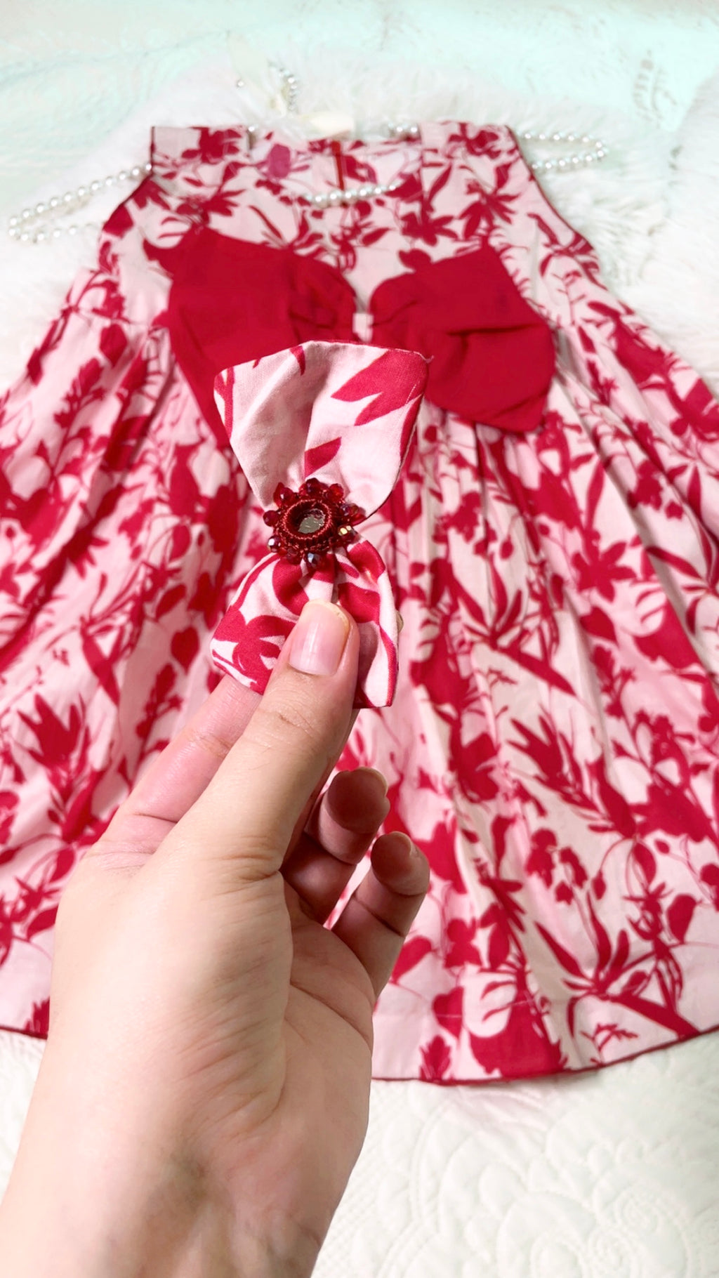 Girls Long Frock  with 2 Pins - Floral Fabtasy