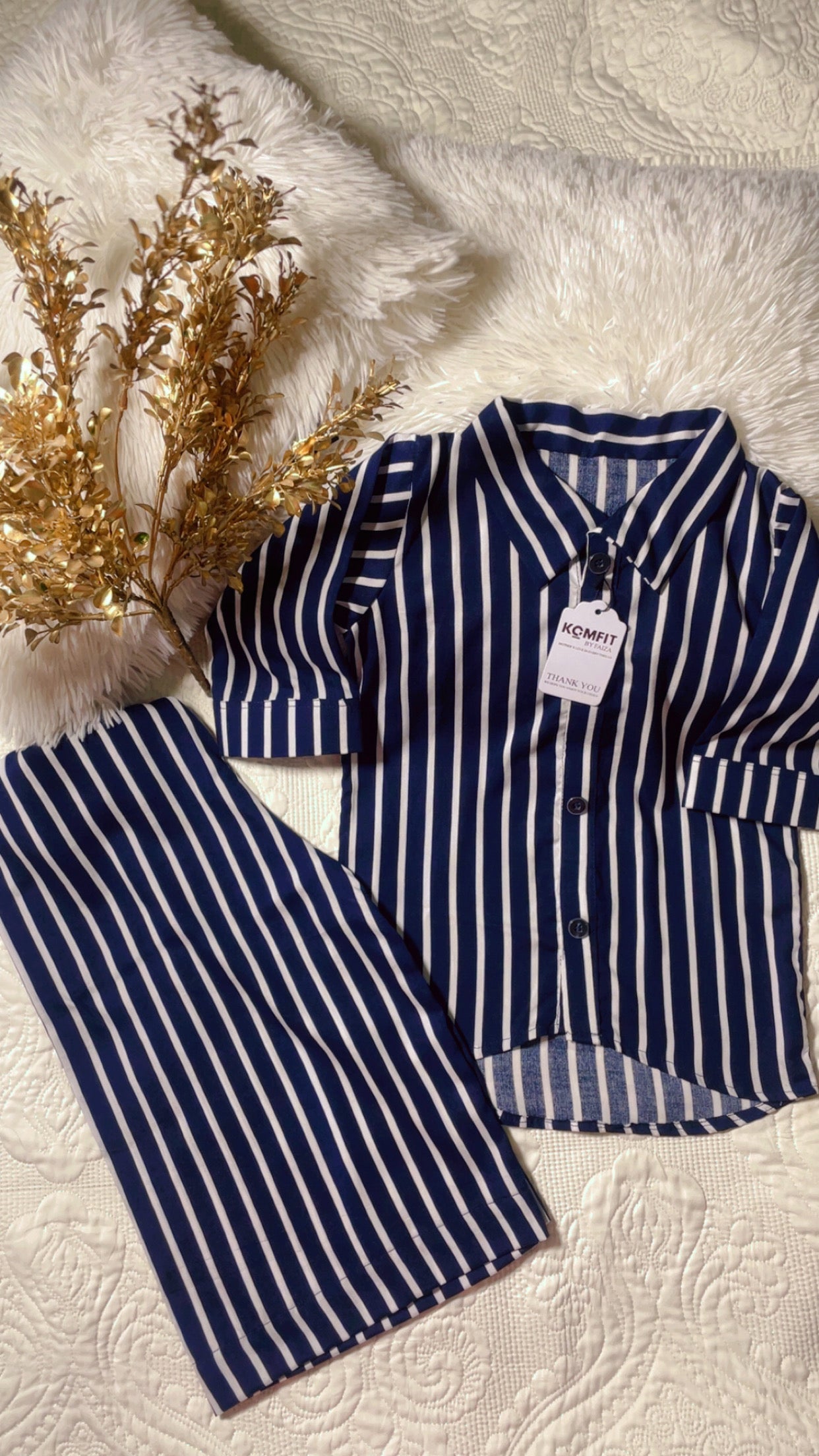 Girls 2 Pc Linen Coord Set - Blue Horizon