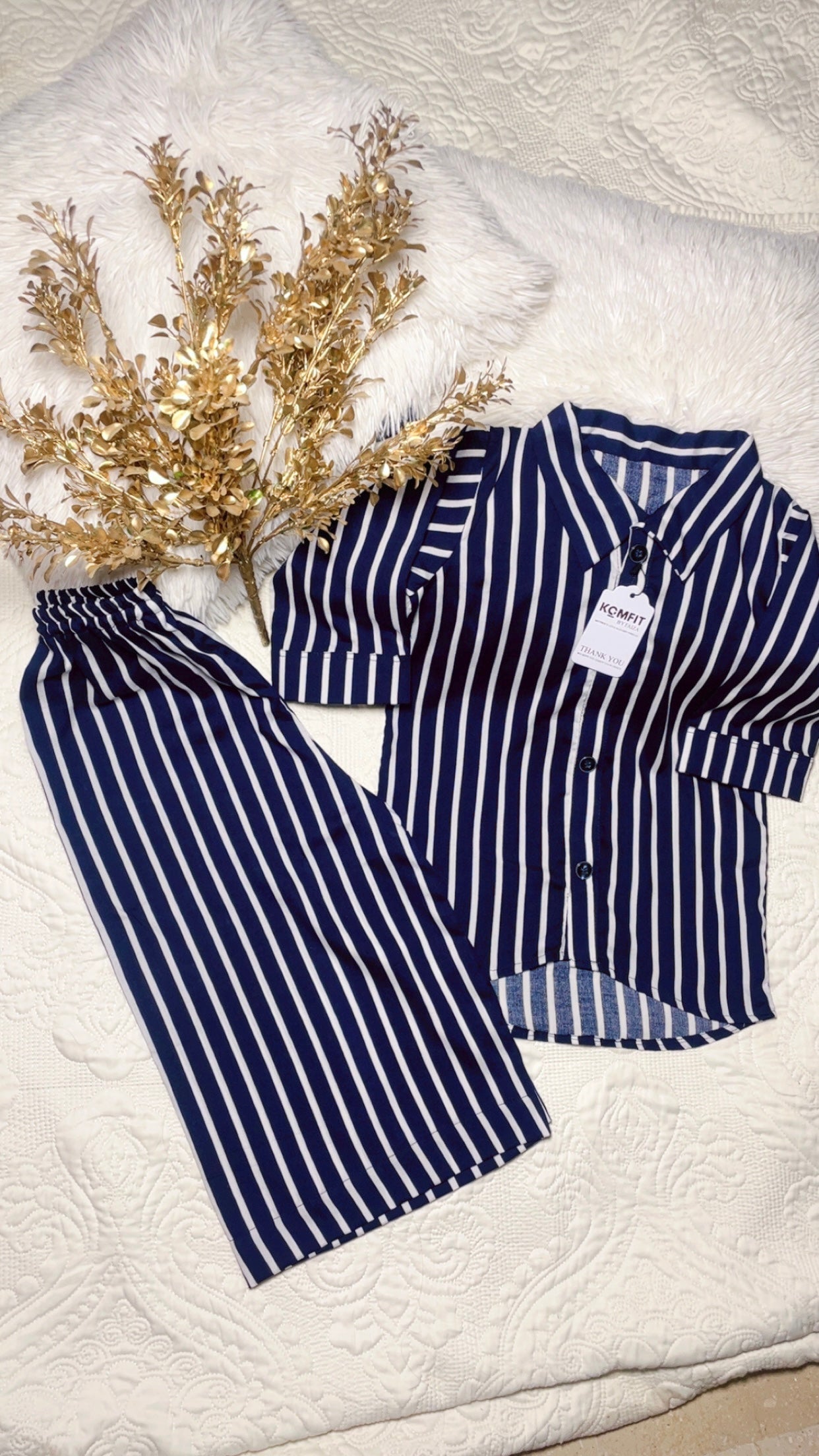 Girls 2 Pc Linen Coord Set - Blue Horizon