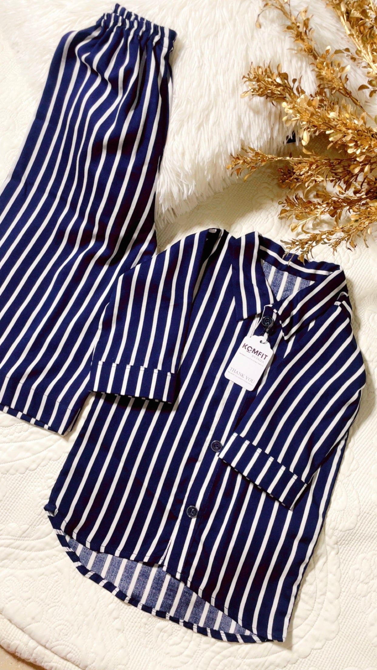 Girls 2 Pc Linen Coord Set - Blue Horizon